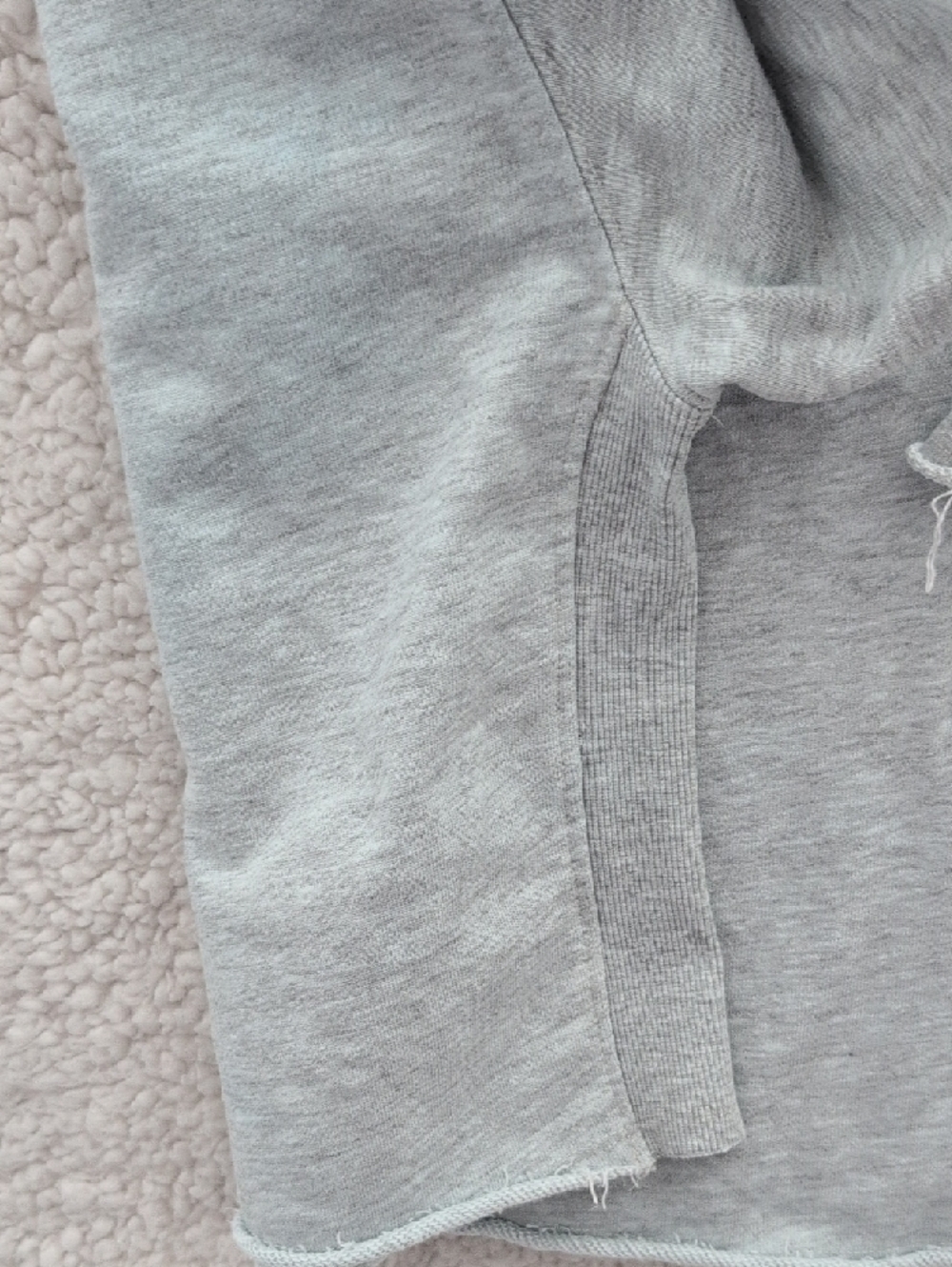 Zara Heather Gray Raw-Edge Cropped Short Sleeve Crewneck Sweatshirt - Picture 5 of 6